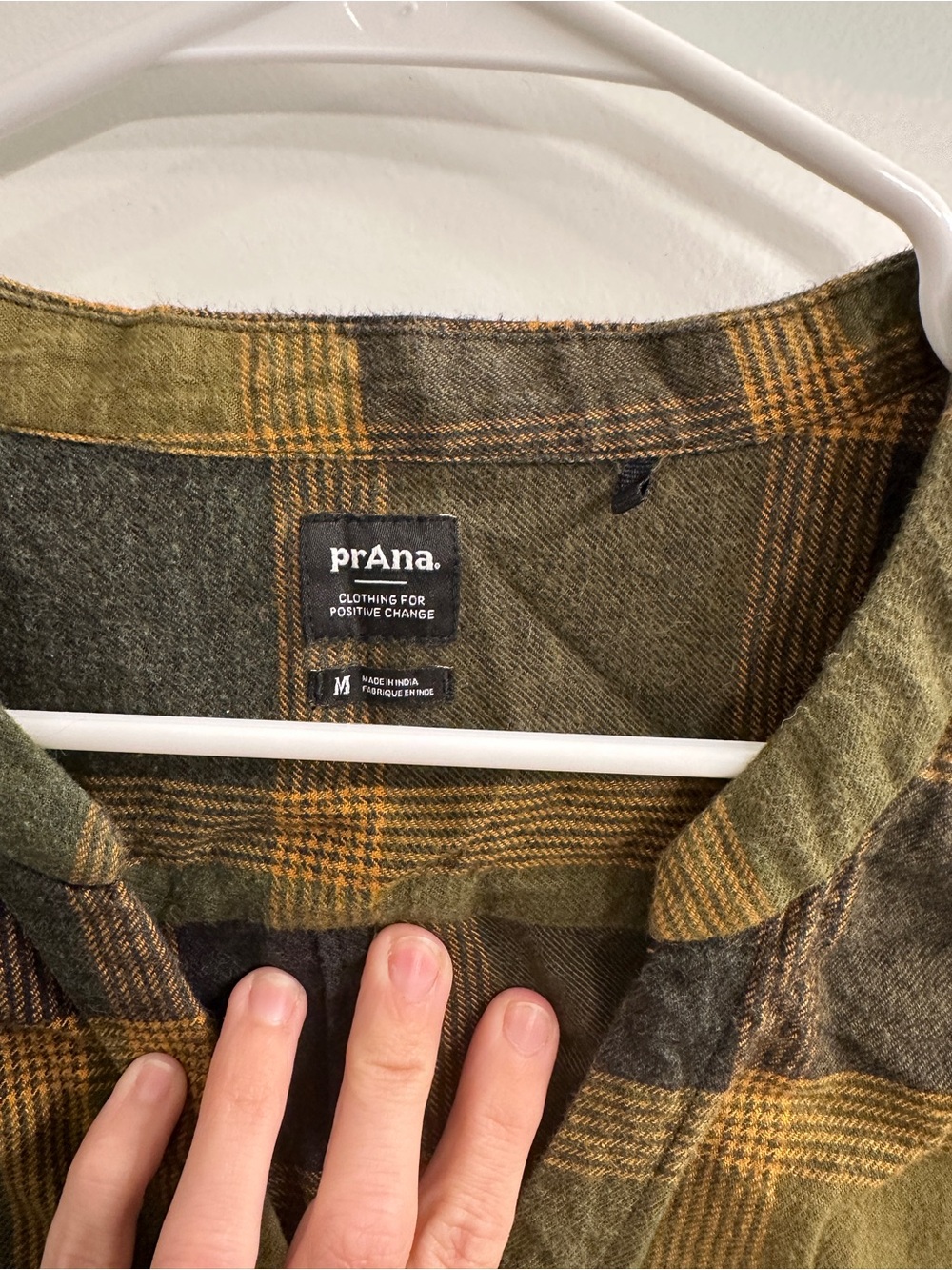 Prana Olive and Brown Plaid Drawstring Waist Dress - Picture 3 of 9